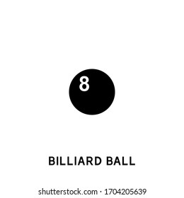 billiard ball vector icon. billiard ball black sign on white background. billiard ball icon for web and app
