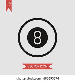 Billiard ball vector icon, illustration symbol