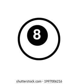 Billiard ball vector icon, isolated on white background
