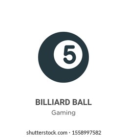 Billiard ball vector icon on white background. Flat vector billiard ball icon symbol sign from modern gaming collection for mobile concept and web apps design.