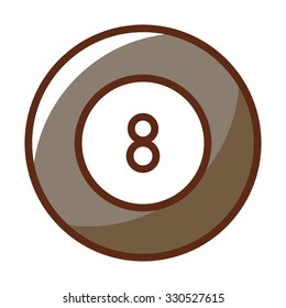 Billiard Ball Vector Icon, Sport Element