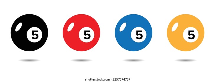 Billiard ball vector icons design set 