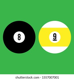 Billiard ball Vector, illustration of a Billiard Ball Icon - isolated vector illustration of Billiard Ball