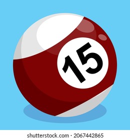 billiard ball vector illustrations number fifteen 15