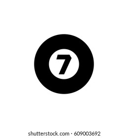 Billiard ball vector logo illustration isolated sign symbol. Icon pictogram for web graphics