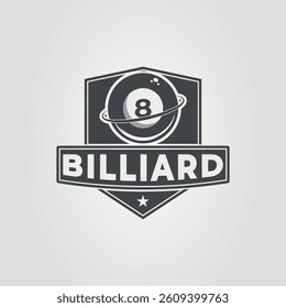 Of a billiard ball with the word billiard.