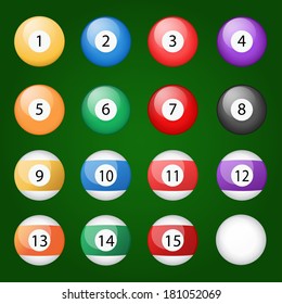 Billiard Balls Stock Vector (Royalty Free) 181052069 | Shutterstock