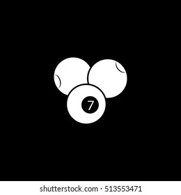 Billiard Balls 7 Flat Icon On Black Background
