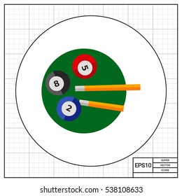 Billiard Balls and Cues Icon