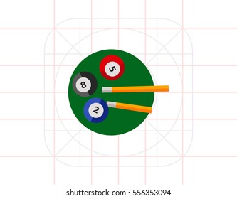 Billiard Balls and Cues Icon