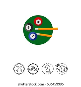 Billiard Balls and Cues Icon