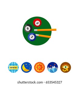 Billiard Balls and Cues Icon