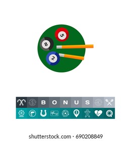 Billiard Balls and Cues Icon