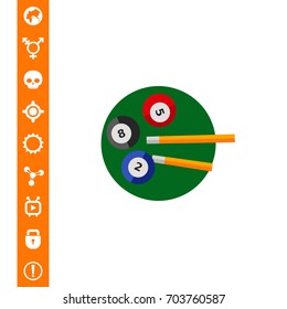 Billiard Balls and Cues Icon