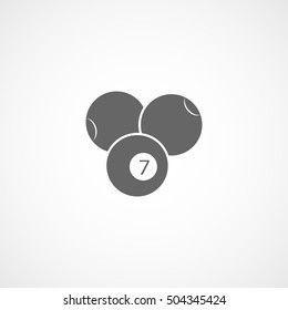 Billiard Balls Flat Icon On White Background