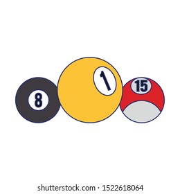 billiard balls icon over white background, vector illustration