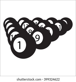 Billiard balls icon. Vector illustration.  Icon flat.