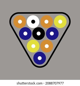 Billiard balls, illustration, vector, on a white background.