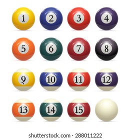 Billiard balls isolated on white background. vector