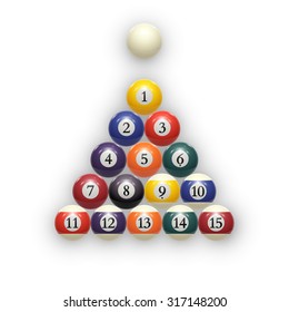 Billiard balls isolated on white. Eps 10. vector illustration