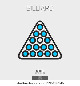 Billiard Balls line icon two colors