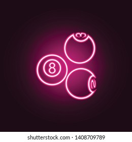 billiard balls neon icon. Elements of web set. Simple icon for websites, web design, mobile app, info graphics
