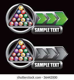 billiard balls on arrow templates