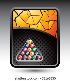 billiard balls on cracked background