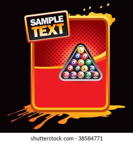 bolas de billar en publicidad salpicada de naranja