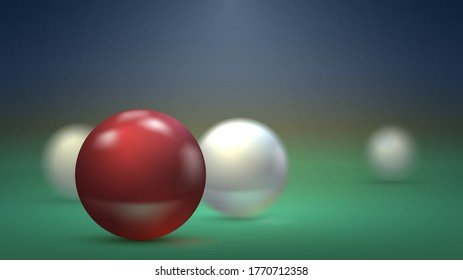 Billiard balls on a pool table, Russian billiards