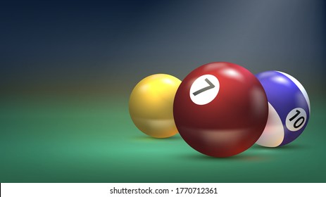 Billardbälle auf Billardtisch, amerikanische Billard