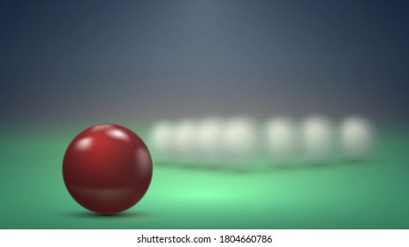 Billiard balls on a pool table, Russian billiards