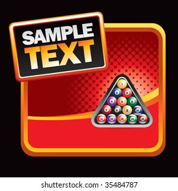 billiard balls on red halftone template