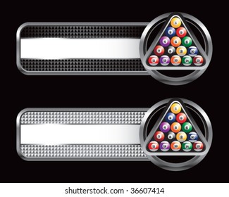 billiard balls on specialized banners