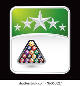 billiard balls on star background