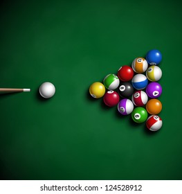 Billiard balls on table. Eps 10