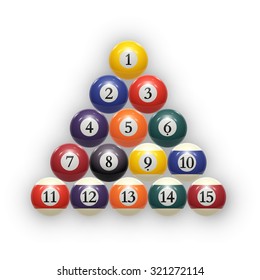 Billiard balls on table. Eps 10. vector illustration