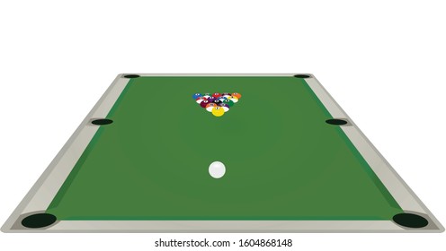 Billiard balls on table. vector illustration