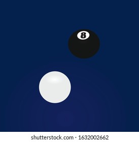 Billiard balls on table. vector illustration