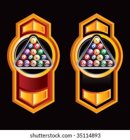 billiard balls on vertical arrow background