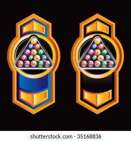 billiard balls on vertical background