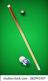 Billiard balls in a pool table. EPS 10