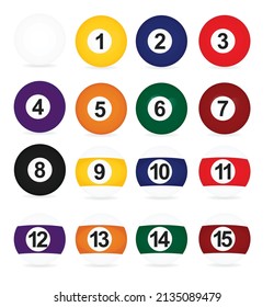 Billiard balls set. vector illustration 