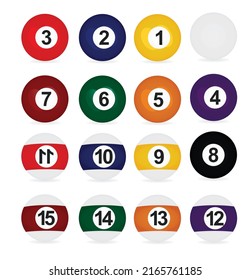 Billiard balls set. vector illustration 