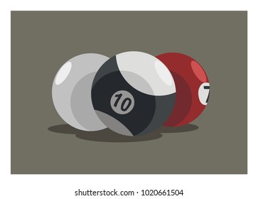 billiard balls simple illustration