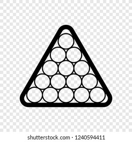 Billiard balls triangle icon transparent