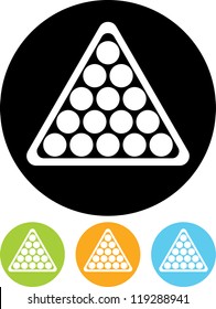 Billiard balls triangle - Vector icon isolated