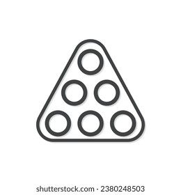 Billiard balls and triangle vector icon. filled flat sign for mobile concept and web design. Pool billiard balls in a rack glyph icon. Symbol, logo illustration. Pixel perfect vector graphics