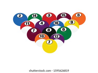 Billiard balls triangle. vector illustration 