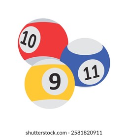 Billiard Balls Vector Flat Isometric Icon Style illustration. Eps 10 File
